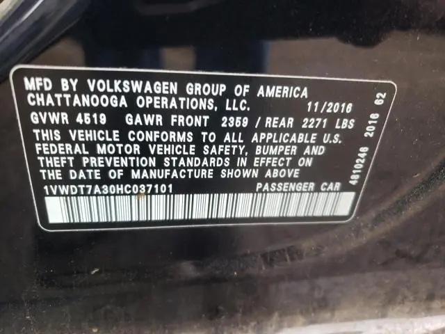 2017 VOLKSWAGEN PASSAT R-LINE  