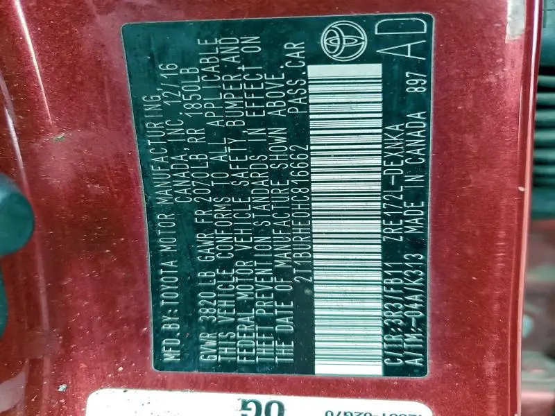 2017 TOYOTA COROLLA L  