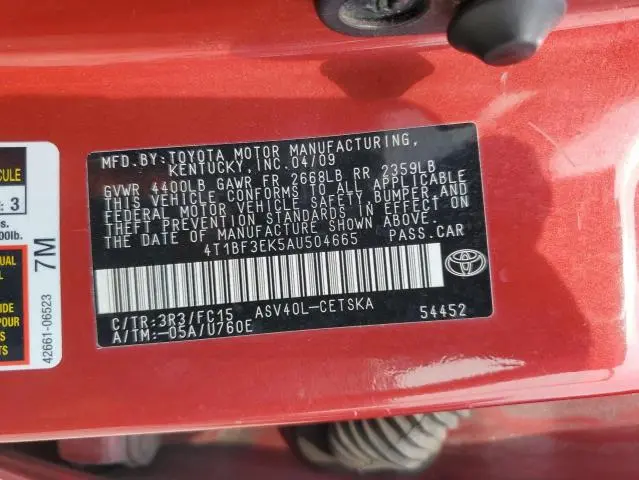 2010 TOYOTA CAMRY BASE  