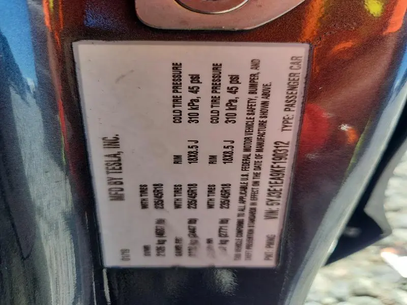 2019 TESLA MODEL 3   