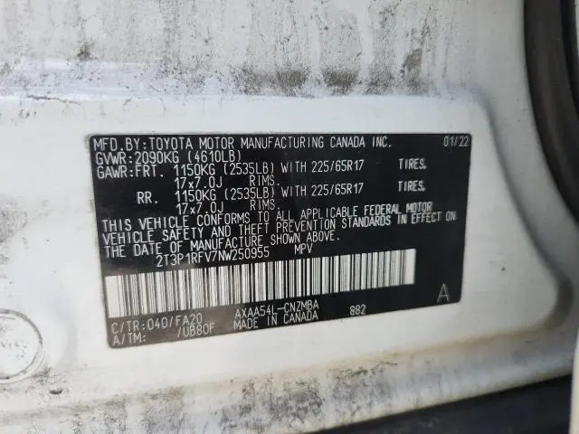 2022 TOYOTA RAV4 XLE  