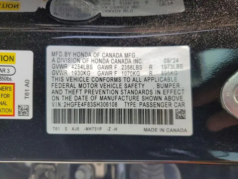 2025 HONDA CIVIC SPORT  