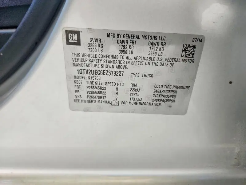 2014 GMC SIERRA K1500 SLE  