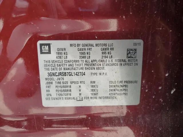 2016 CHEVROLET TRAX LTZ  