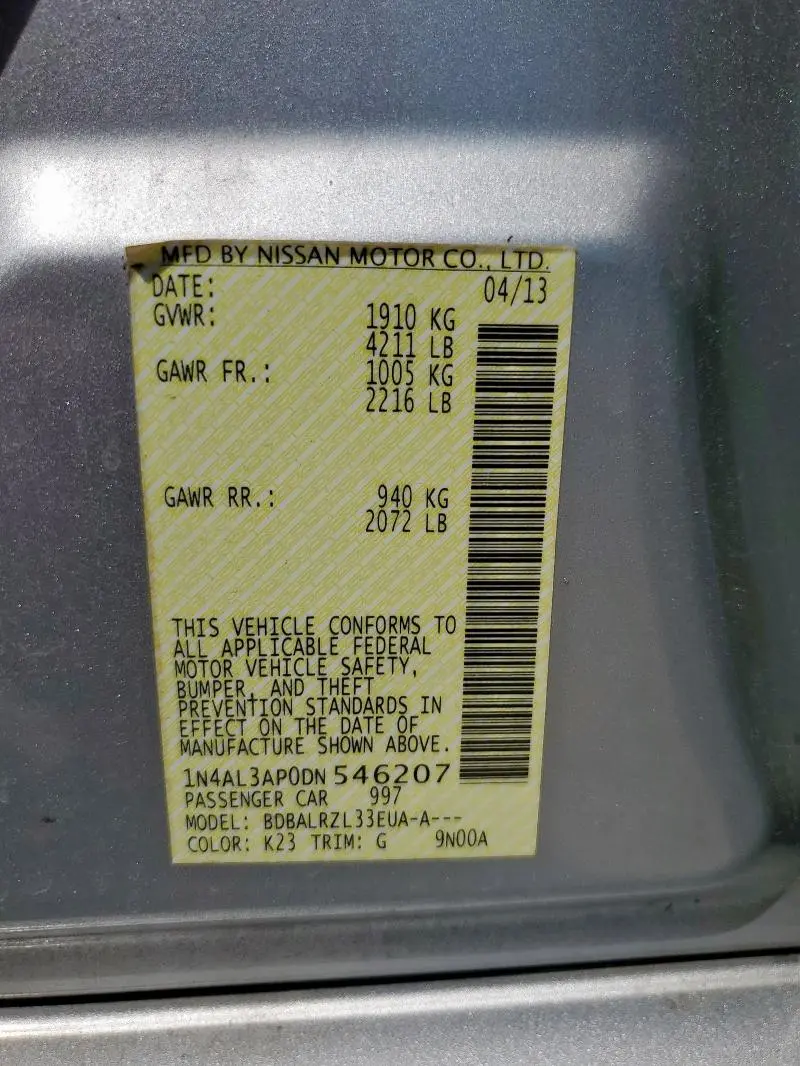 2013 NISSAN ALTIMA 2.5  