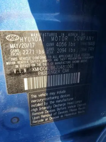 2018 HYUNDAI ELANTRA SPORT  