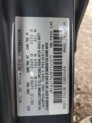 2014 MAZDA 6 TOURING  