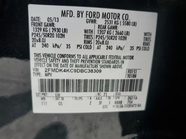 2013 FORD EDGE LIMITED  