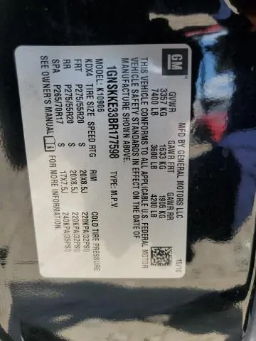 2011 CHEVROLET SUBURBAN K1500 LTZ  