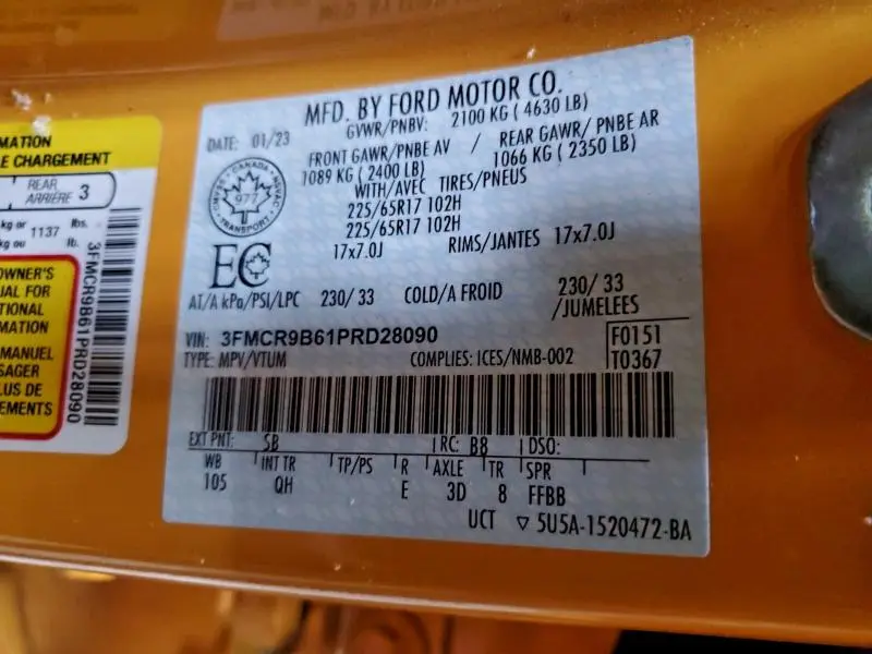 2023 FORD BRONCO SPORT BIG BEND  