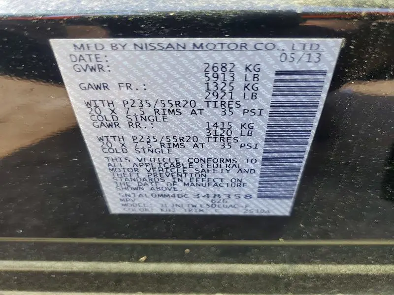 2013 INFINITI JX35 BASE  
