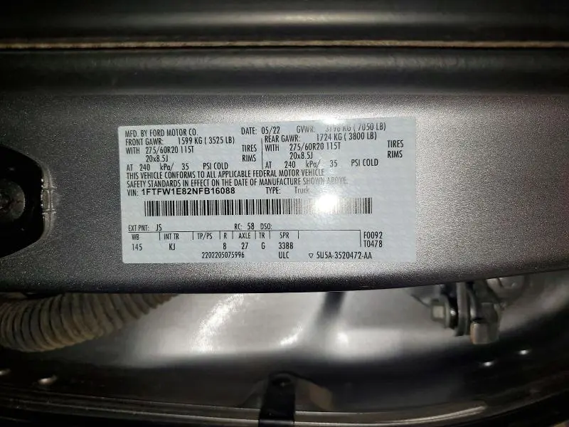 2022 FORD F150 SUPERCREW  