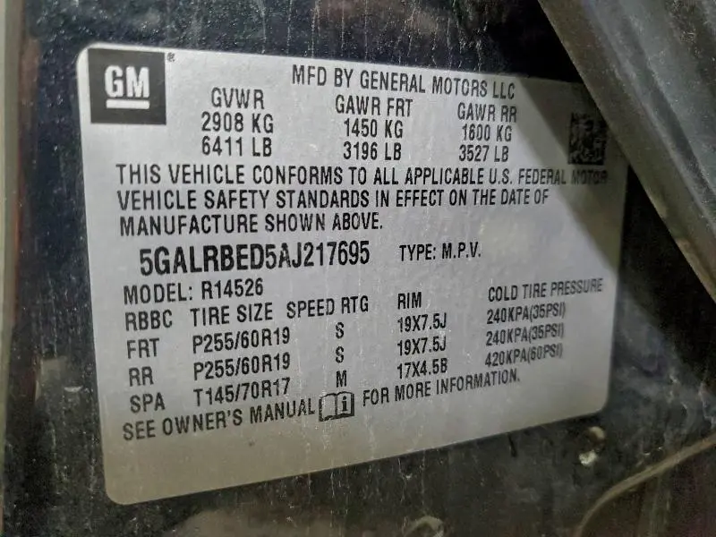 2010 BUICK ENCLAVE CXL  