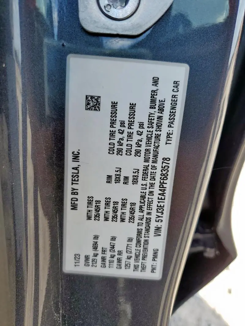 2023 TESLA MODEL 3   