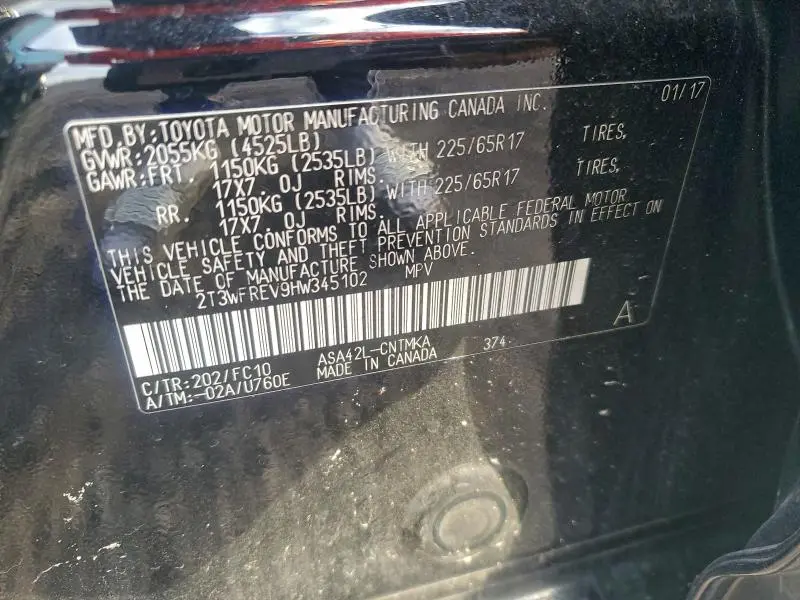 2017 TOYOTA RAV4 XLE  