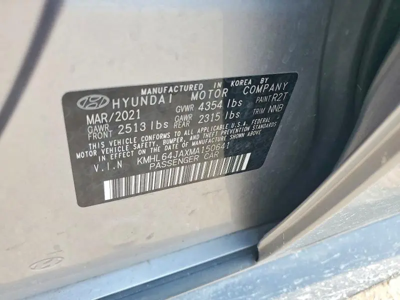 2021 HYUNDAI SONATA SEL  