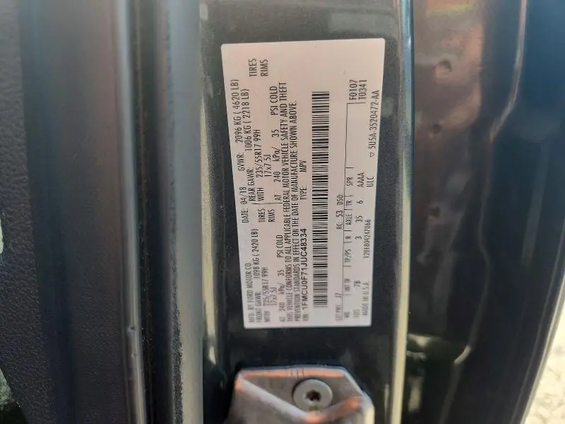 2018 FORD ESCAPE S  