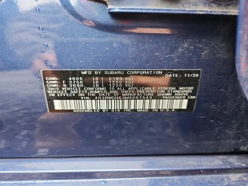 2021 SUBARU LEGACY LIMITED XT  