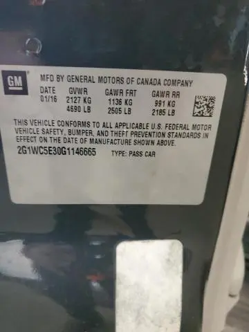 2016 CHEVROLET IMPALA LIMITED LTZ  