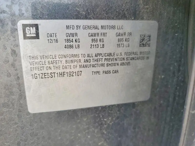 2017 CHEVROLET MALIBU LT  