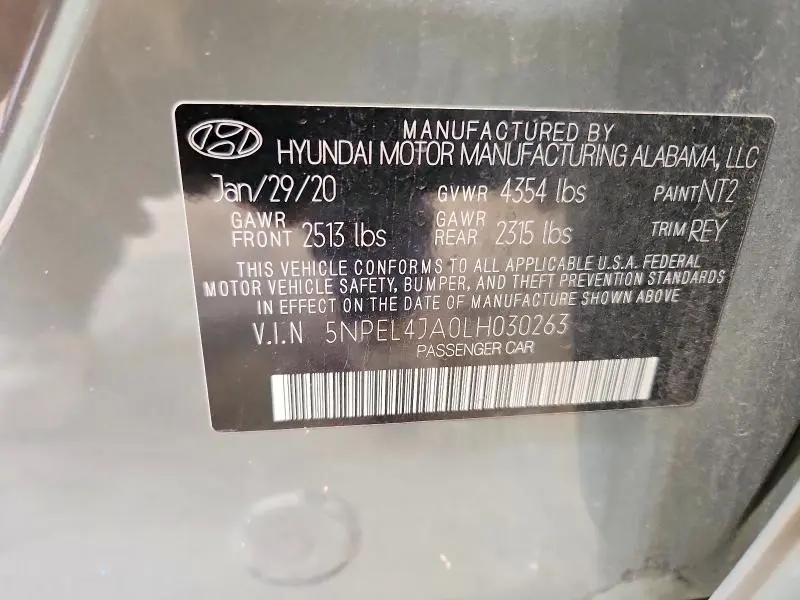 2020 HYUNDAI SONATA SEL  