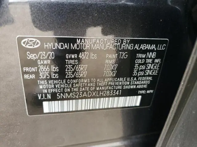 2020 HYUNDAI SANTA FE SE  