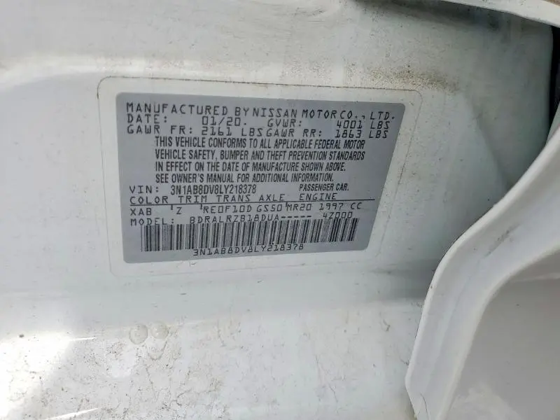 2020 NISSAN SENTRA SR  