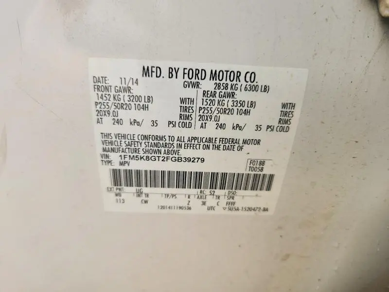 2015 FORD EXPLORER SPORT  