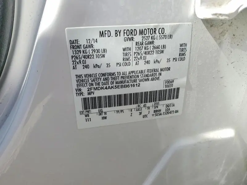 2014 FORD EDGE SPORT  
