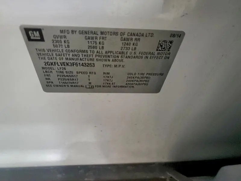 2015 GMC TERRAIN SLE  