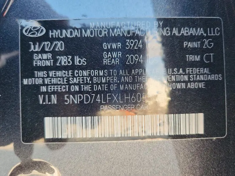2020 HYUNDAI ELANTRA SE  