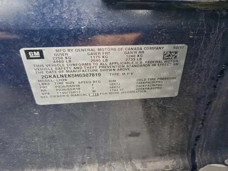 2017 GMC TERRAIN SLE  