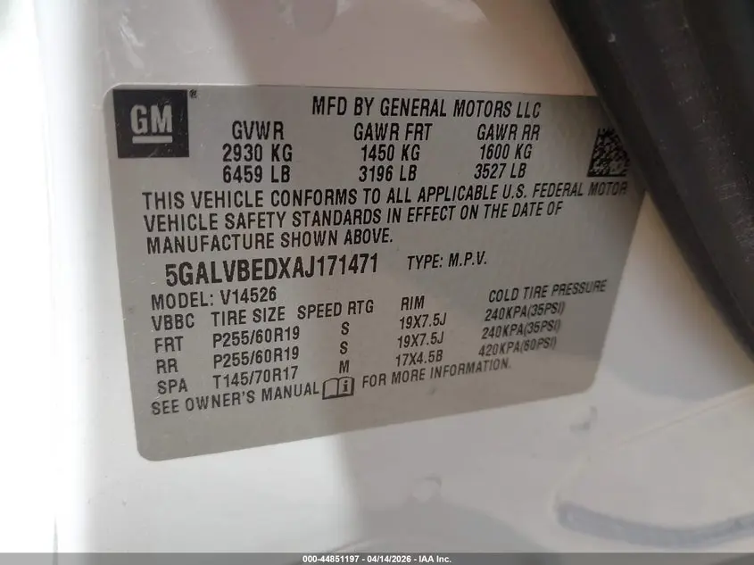 2010 BUICK ENCLAVE 1XL