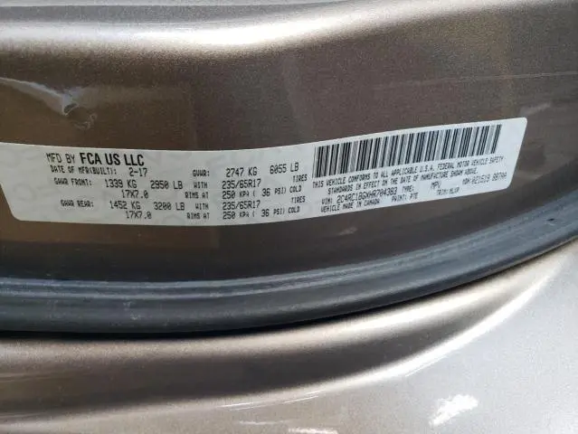 2017 CHRYSLER PACIFICA TOURING L
