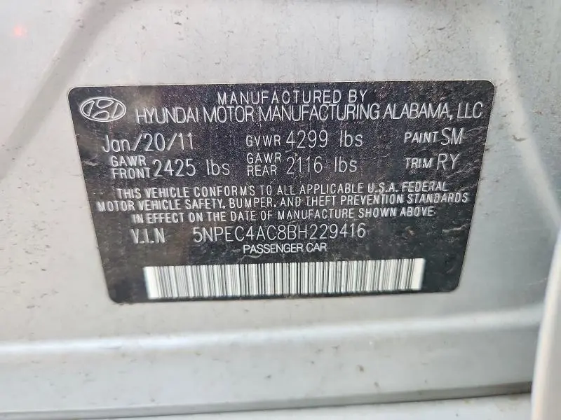 2011 HYUNDAI SONATA LIMITED  