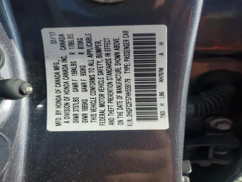 2017 HONDA CIVIC LX  