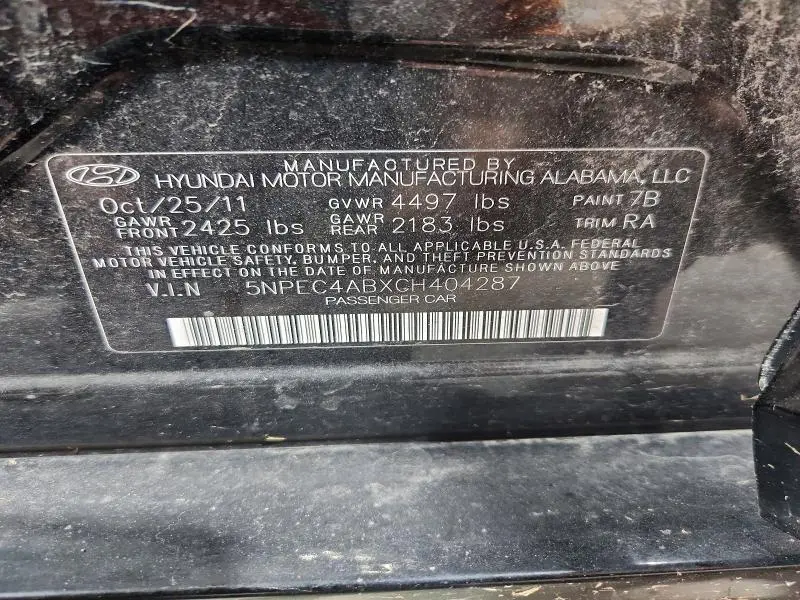 2012 HYUNDAI SONATA LIMITED 2.0T  