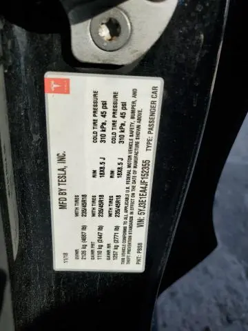 2018 TESLA MODEL 3   