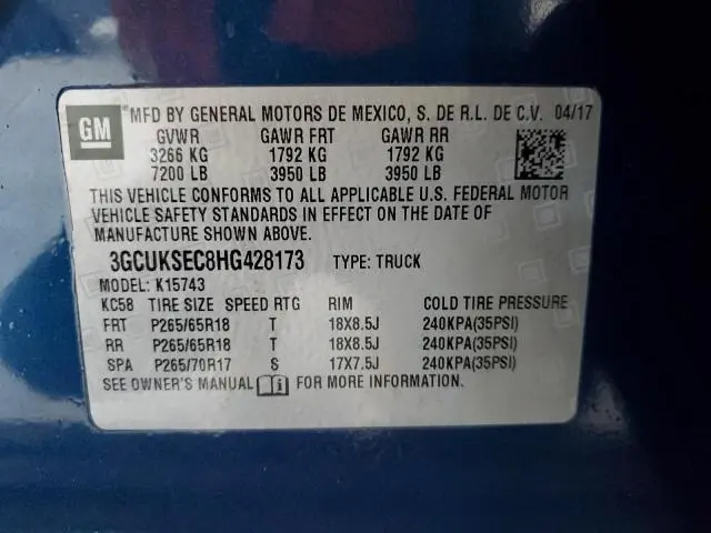 2017 CHEVROLET SILVERADO K1500 LTZ  