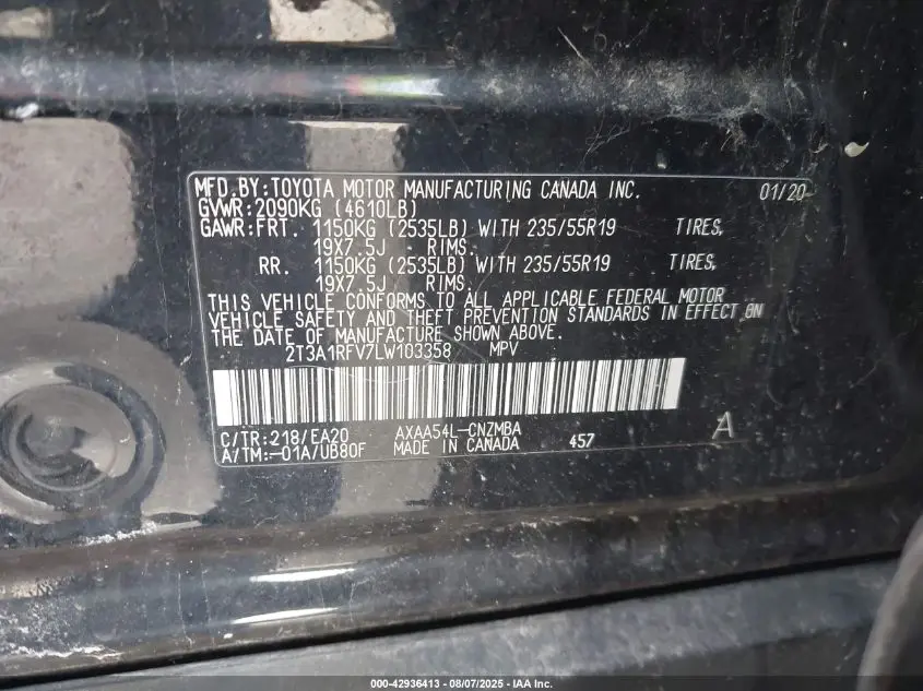 2020 TOYOTA RAV4 XLE PREMIUM