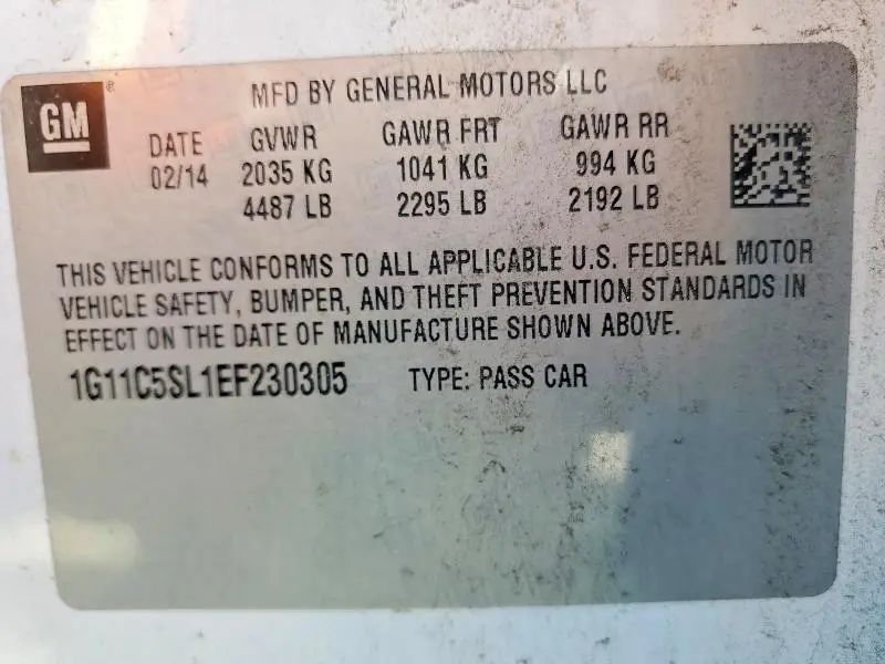 2014 CHEVROLET MALIBU 1LT  