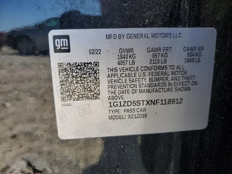 2022 CHEVROLET MALIBU LT  