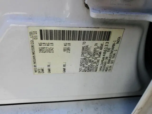 2010 NISSAN ALTIMA BASE  
