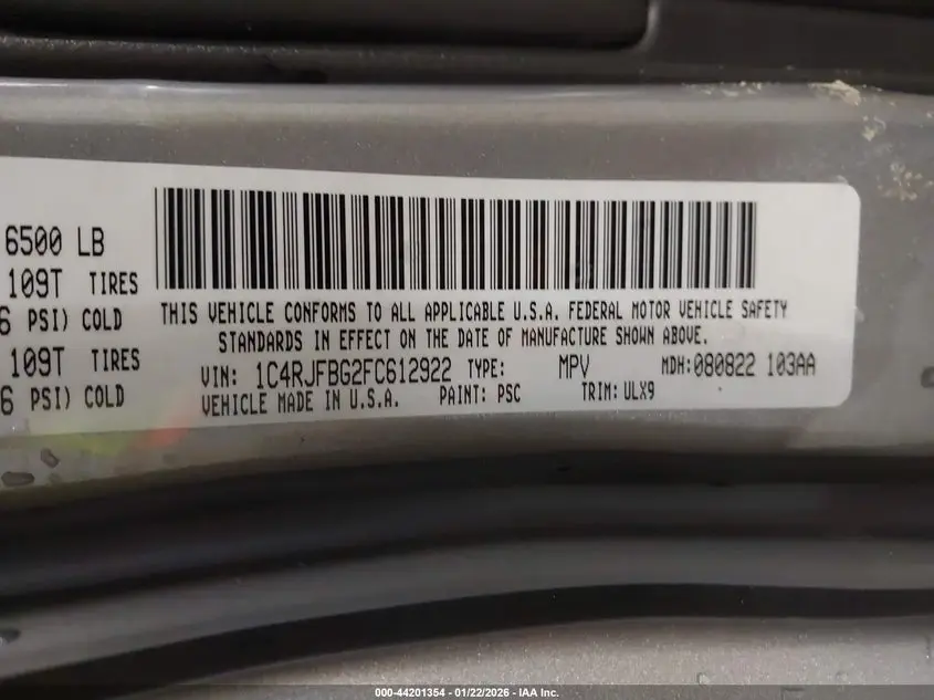 2015 JEEP GRAND CHEROKEE LIMITED