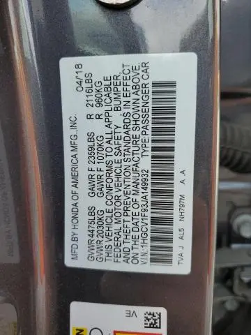 2018 HONDA ACCORD TOURING