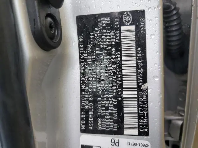 2012 TOYOTA CAMRY BASE  