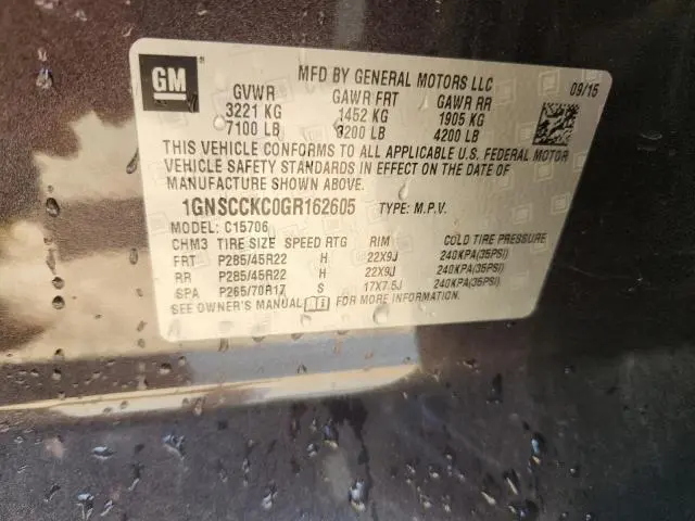 2016 CHEVROLET TAHOE C1500 LTZ  