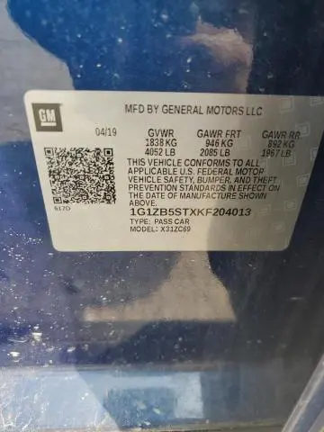 2019 CHEVROLET MALIBU LS