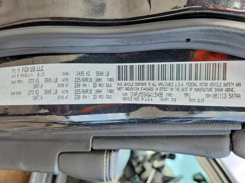 2016 JEEP CHEROKEE LIMITED  