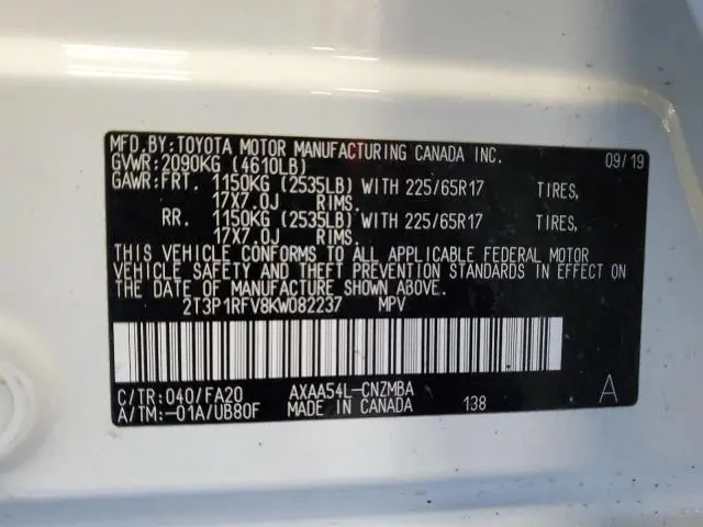 2019 TOYOTA RAV4 XLE